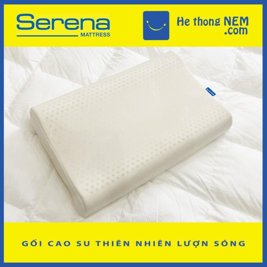 Gối Nằm Ngủ Cao Su Non Lượn Sóng SERENA Cao Cấp - Gối Cao Su Non Cho Người Lớn Ngủ Ngon - Hệ Thống Nệm .