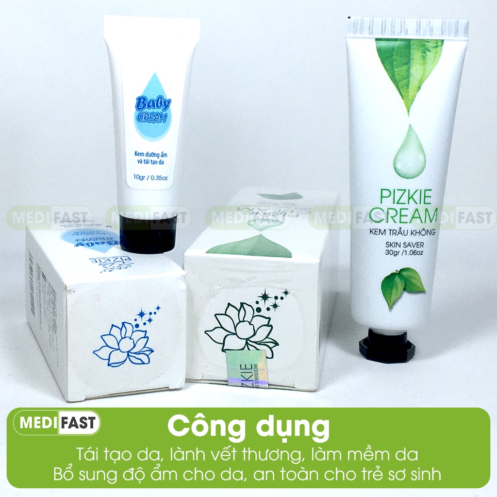 Kem trầu không Pizkie - giảm hăm, rôm sảy, côn trùng cắn, giảm nứt lẻ, tái tạo da Pizkie Baby Cream - Mẫu mới
