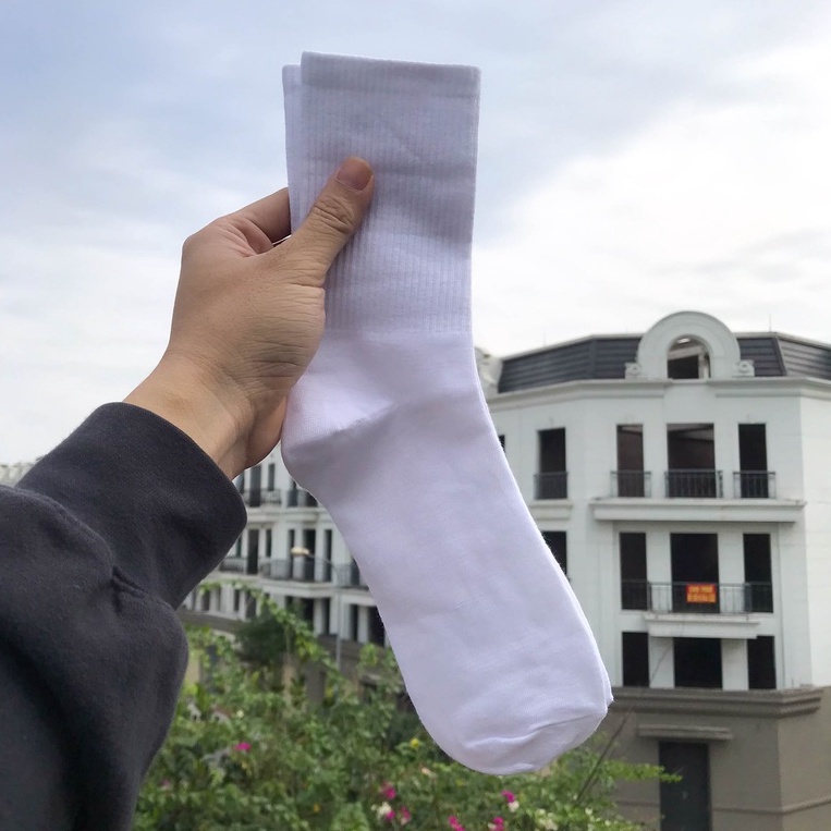 Tất cổ cao nữ, tất trơn cổ cao unisex phong cách hiện đại M97