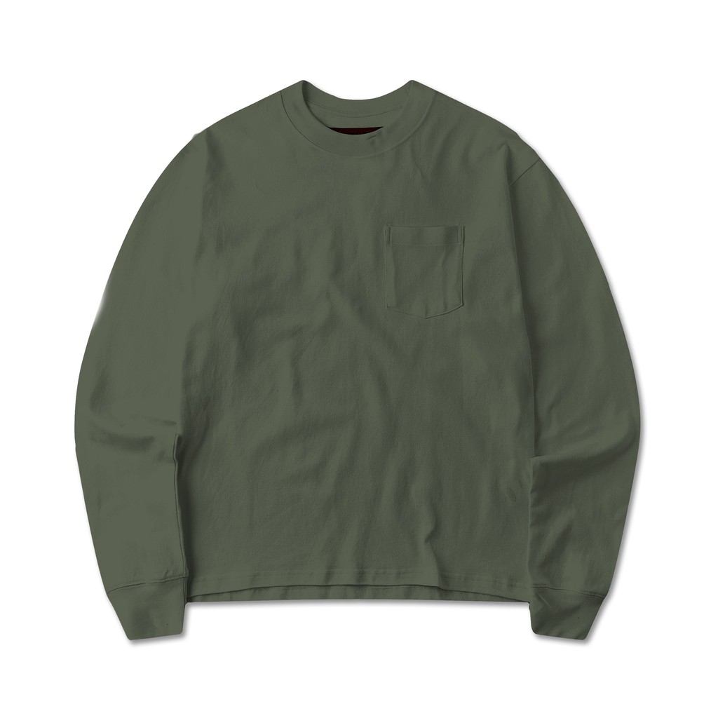 [Mã SKAMCLU7 giảm 10% Tối Đa 50K đơn 0Đ] Áo thun trơn nam dài tay Beuter Blank Stone Green Long Sleeve T-Shirt