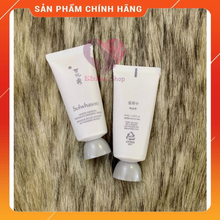 Tuýp mặt nạ sâm tẩy tế bào chết,dưỡng trắng Sulwhasoo white ginseng radiance refining mask 35ml