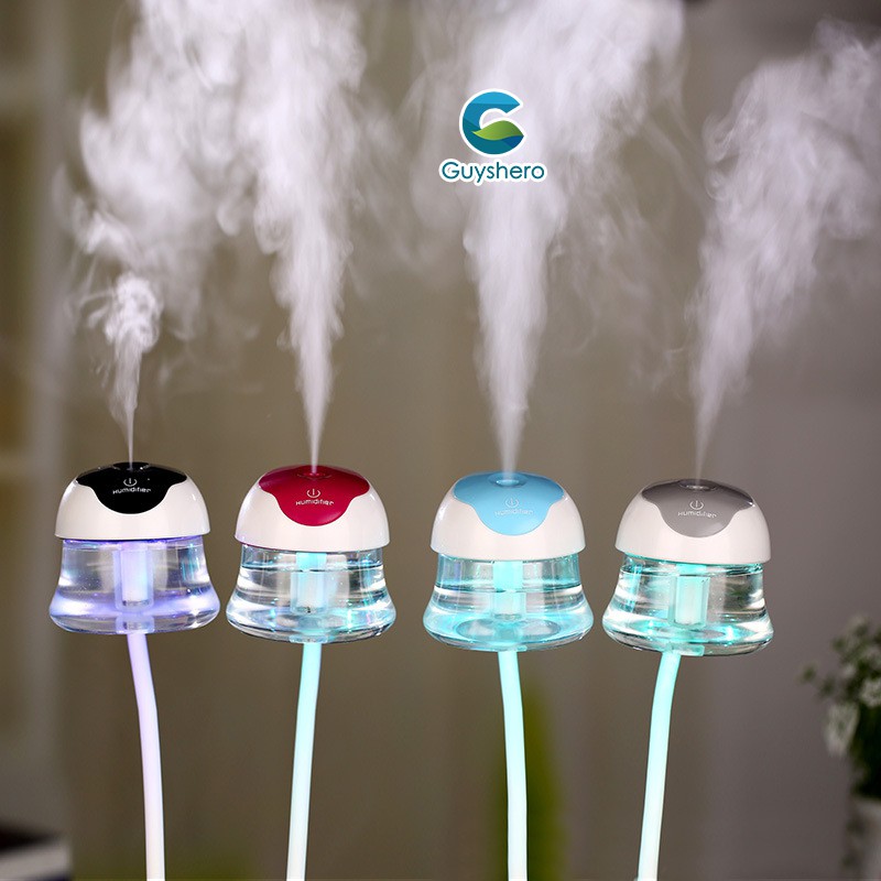 usb humidifier máy phun sương, phun sương tạo ẩm, cầu vồng ánh sáng ban đêm đèn night light 7 led loại nấm