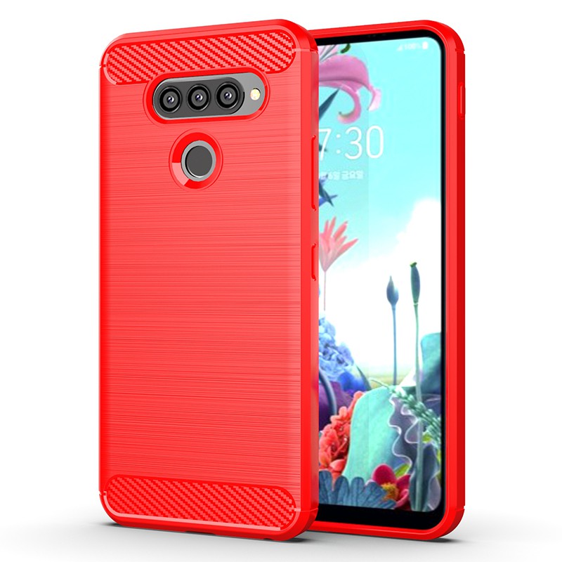 Ốp điện thoại sợi carbon mềm cho LG K20 2019 Q70 V50S G8X V60 ThinQ K61 Q61 K31