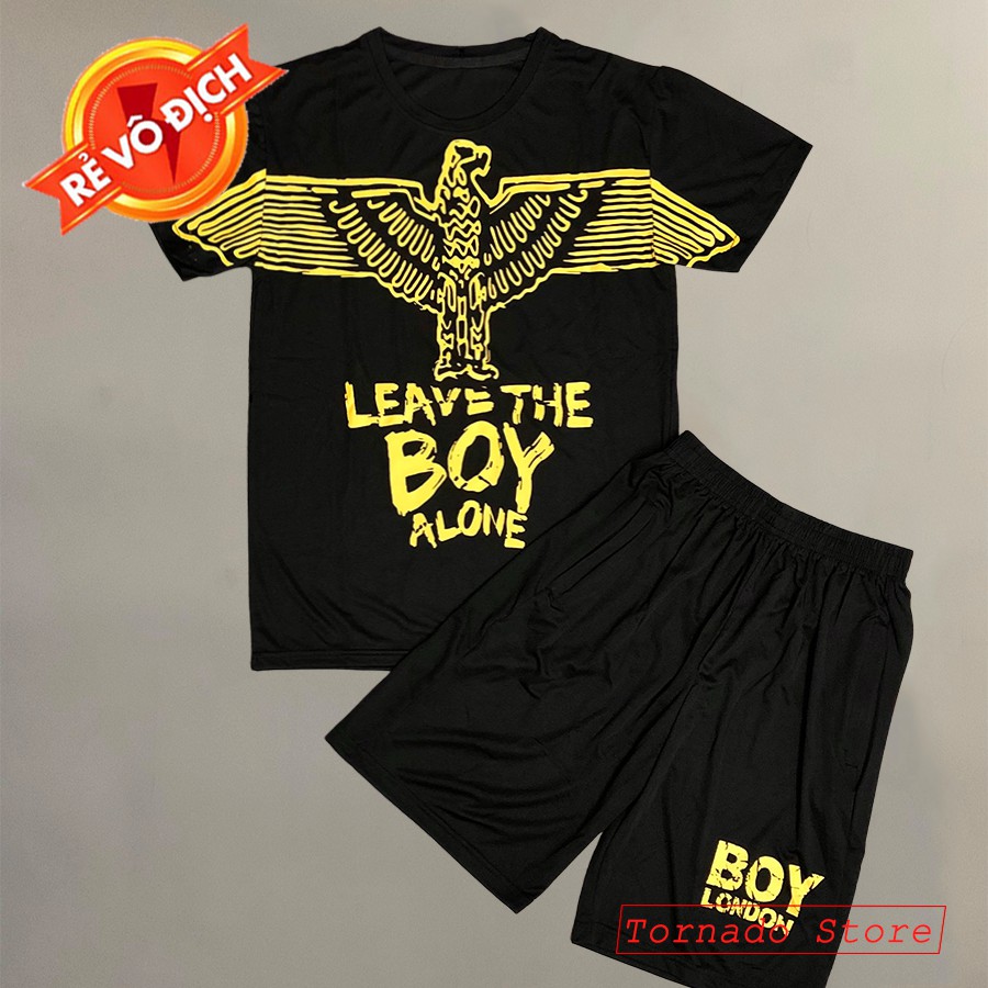 Bộ đồ nam, quần áo nam thun hè xuất khâu - Bộ Boy London Đen