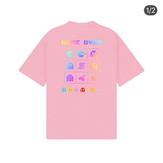 Áo phông tay lỡ chữ game over lưng