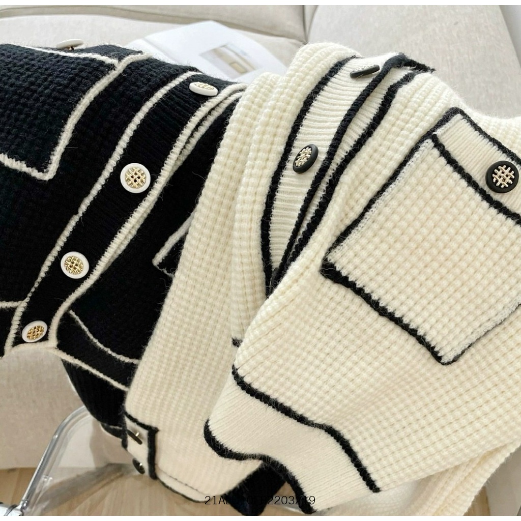 Áo len nữ tay dài gài nút khuy viền kiểu dáng ulzzang Hàn Quốc Fmstyle Saigon 21ALU11A961004 | BigBuy360 - bigbuy360.vn