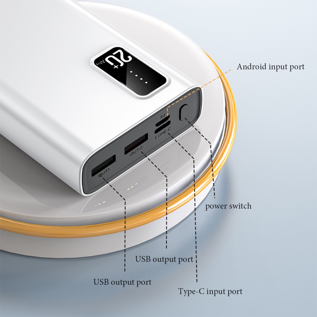 Pin dự phòng Delabo 100% chính hãng đầu ra kép công suất thực sạc nhanh màn hình kỹ thuật số 20000mah