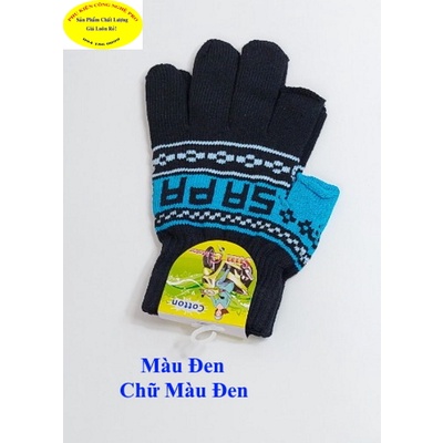 Găng tay len Bao tay len Nam Nữ Hở 2 ngón In chữ Nhãn SUN G Motor Cotton Chống nắng Giữ ấm Bảo vệ da tay Sx tại VN