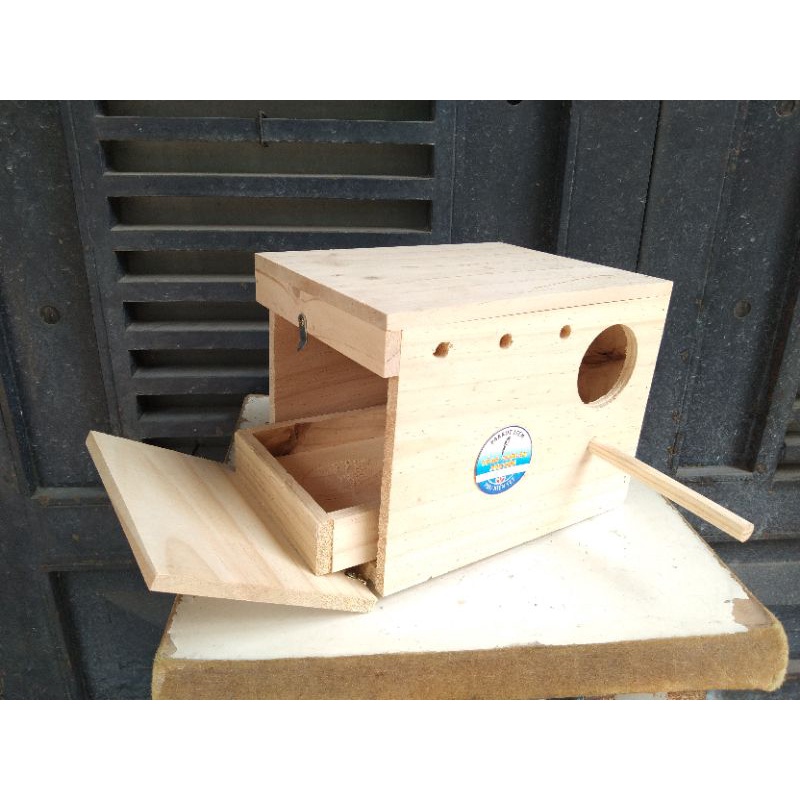 Tổ đẻ lovebird, vẹt mẫu đơn, yến phụng EU CÓ KHAY RÚT ĐÁY