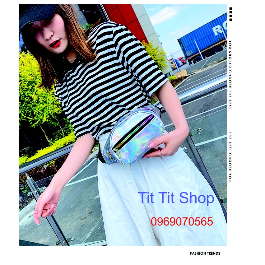 Túi đeo bụng hologram Túi đeo ngang hông du lịch , phượt