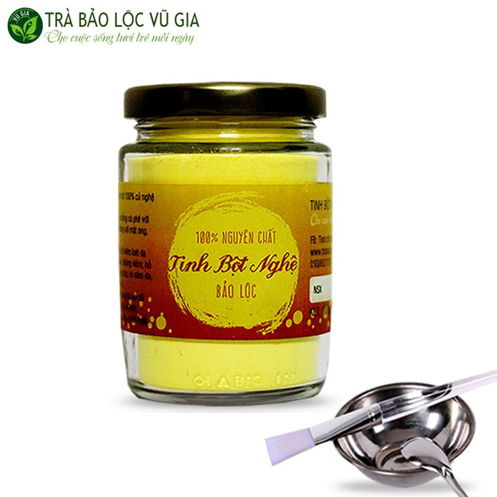 Tinh Bột Nghệ Nguyên Chất Vũ Gia 100g + Tặng Bộ Đắp Mặt Dưỡng Da