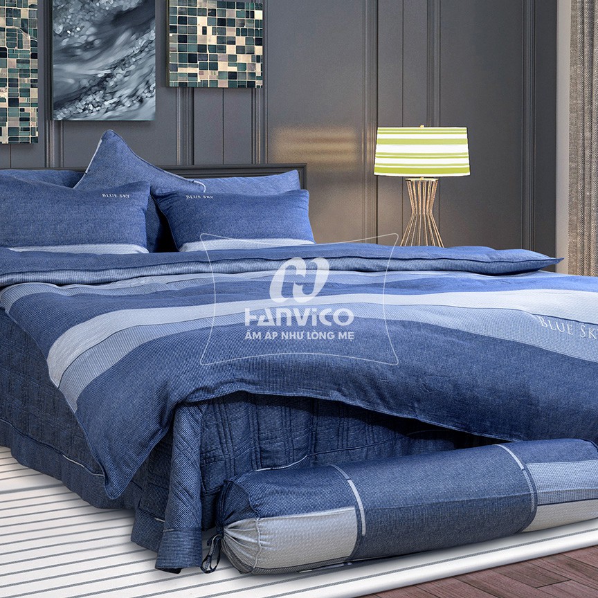 🍁 Mẫu Chăn Ga Gối 🍁 Hanvico Blue Sky DLP190 vải cotton cao cấp