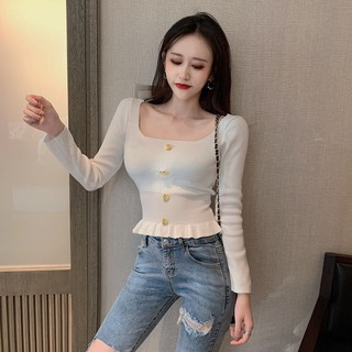 [Siêu Hot] Áo len nữ cổ vuông chất len mịn