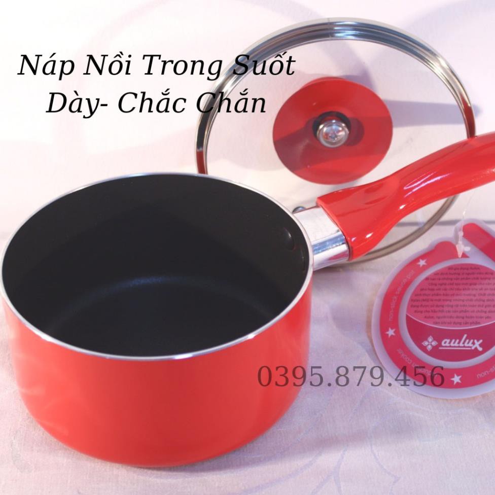 Nồi Quánh Bột, Xoong Nấu Bột Chống Dính Aulux 14cm 16cm - An Toàn, Chất Lượng Cho Bé