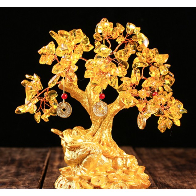 Cây đá phong thủy cây phát tài phát lộc K06 cao 20cm