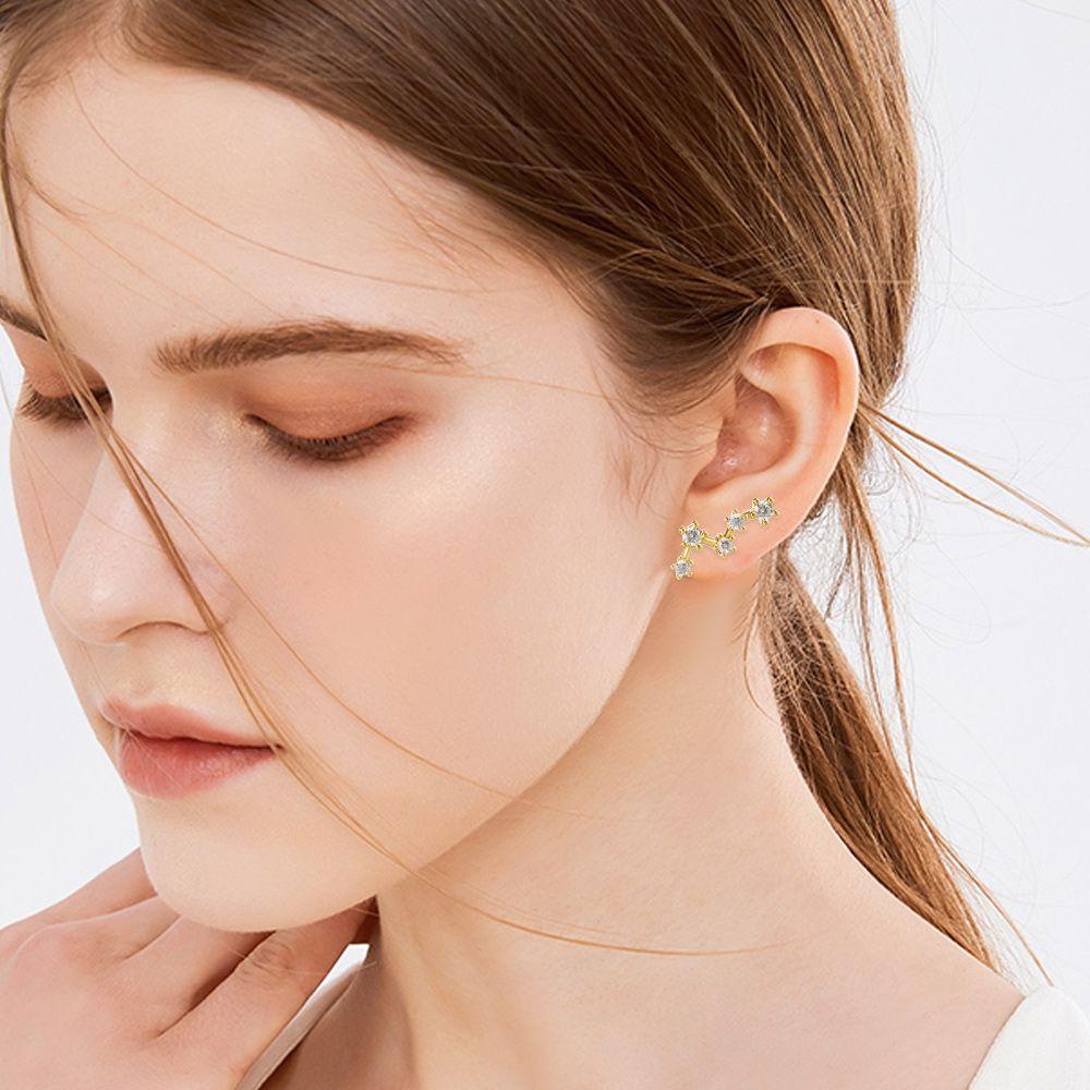 Osier✿ Khuyên Tai Thời Trang Cá Tính|Dây Chuyền Toàn Thân Nhiều Màu Sắc Kiểu Đan Chéo Đính Hoa Vương Miện Mặt Trăng Trái Tim Cho Nữ