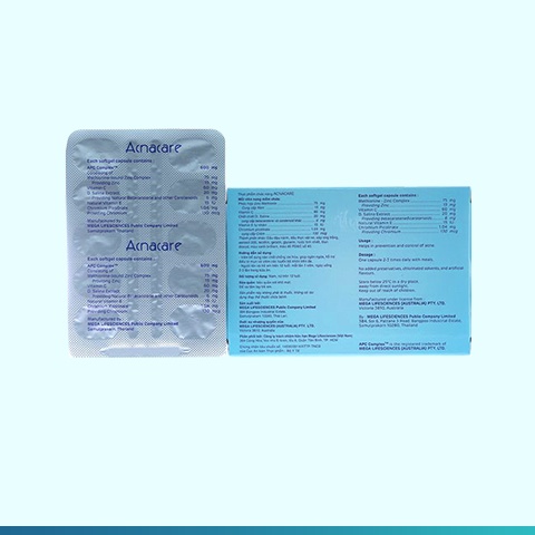 Viên uống ACNACARE dành cho da dầu – giảm tiết bã nhờn, hỗ trợ trị mụn