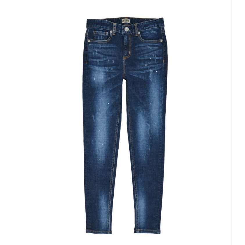 ☏✾Evisu Quần Jean denim Xanh Đậm Ôm Dáng Vừa Vặn