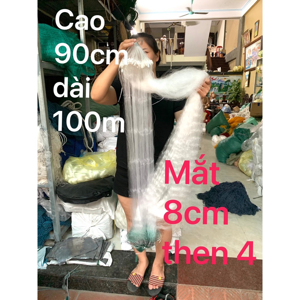 Lưới bén 3 màn cước trắng then 2(4p)