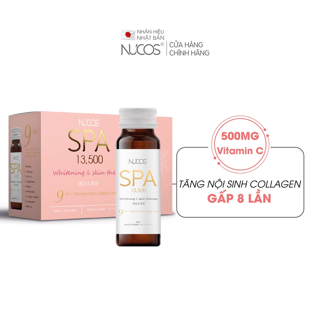 [Mã COSNU8 giảm 8% đơn 250K] Collagen chống lão hóa săn chắc da Nucos Spa 13500 50ml x 10 chai