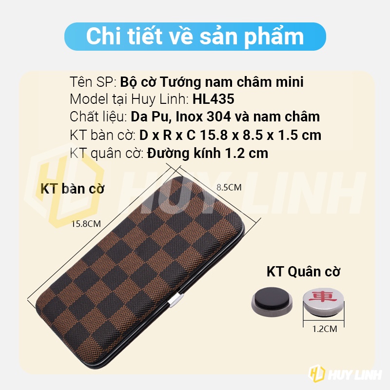 Bộ cờ tướng nam châm 2 mặt mini cao cấp HL435