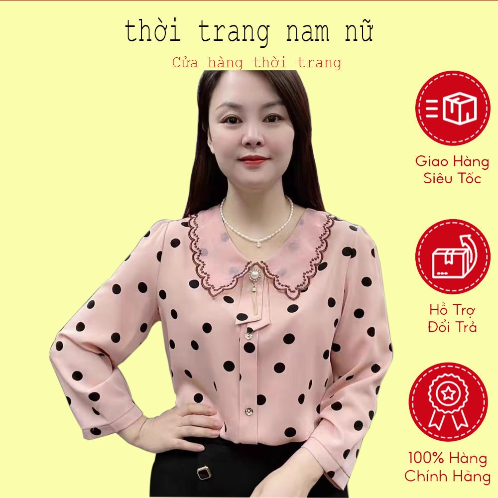 Áo kiểu nữ chấm bi G2 đi học hay công sở - dạo phố đều hợp thời trang - chất Đũi Hàn đẹp