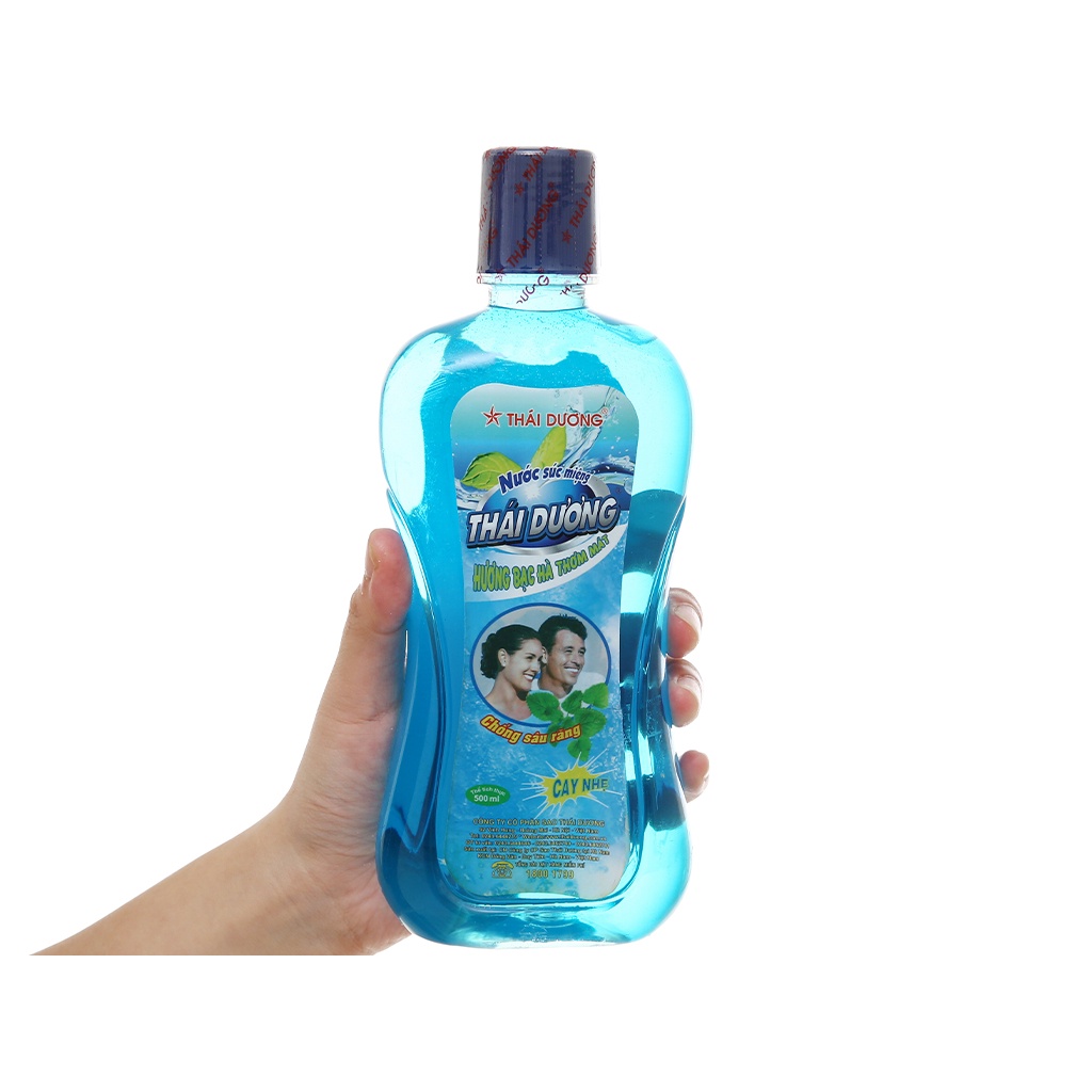 Nước súc miệng Bạc hà Thái Dương 500ml ngừa sâu răng, hôi miệng