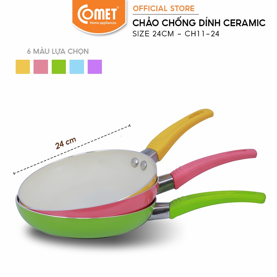 [LIFEMC11M2ADP -12% đơn 250K] Chảo chống dính ceramic Comet CH11-24