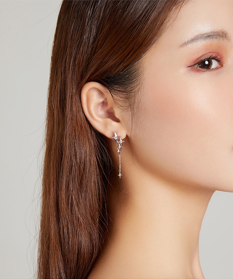 Bông Tai Bamoer Bạc Thật 925 Bse461 Chính Hãng Hình Sao Thời Trang Cho Nữ