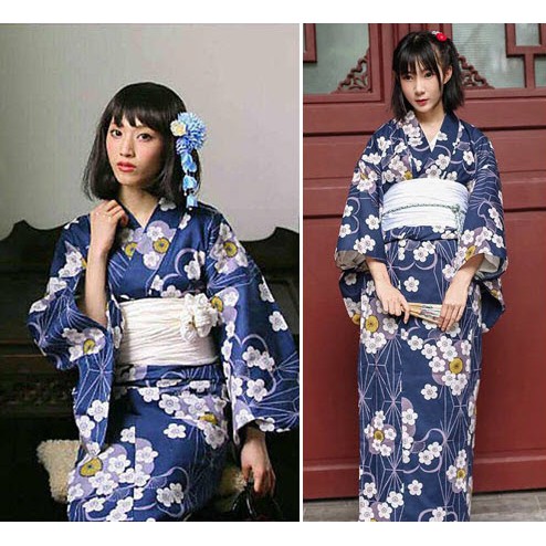 Bán sẵn trang phục Yukata nữ chất liệu Cotton in hoa đẹp và lạ mắt.