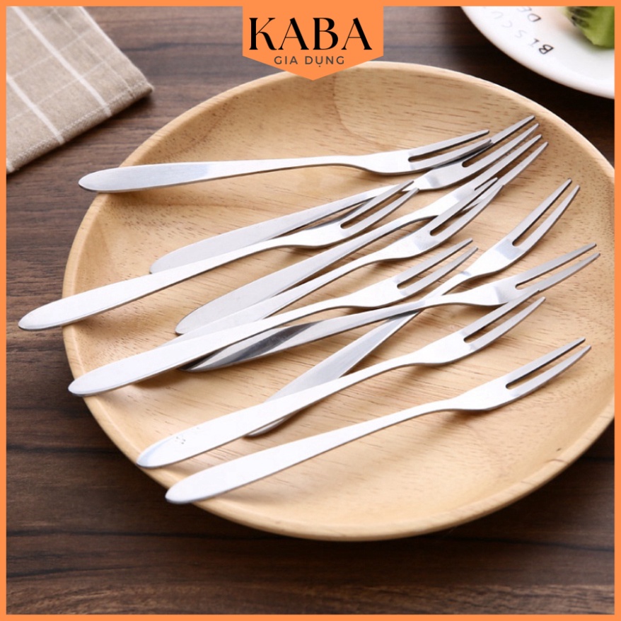 Nĩa ăn trái cây tráng miệng bằng thép không gỉ tiện lợi KABA