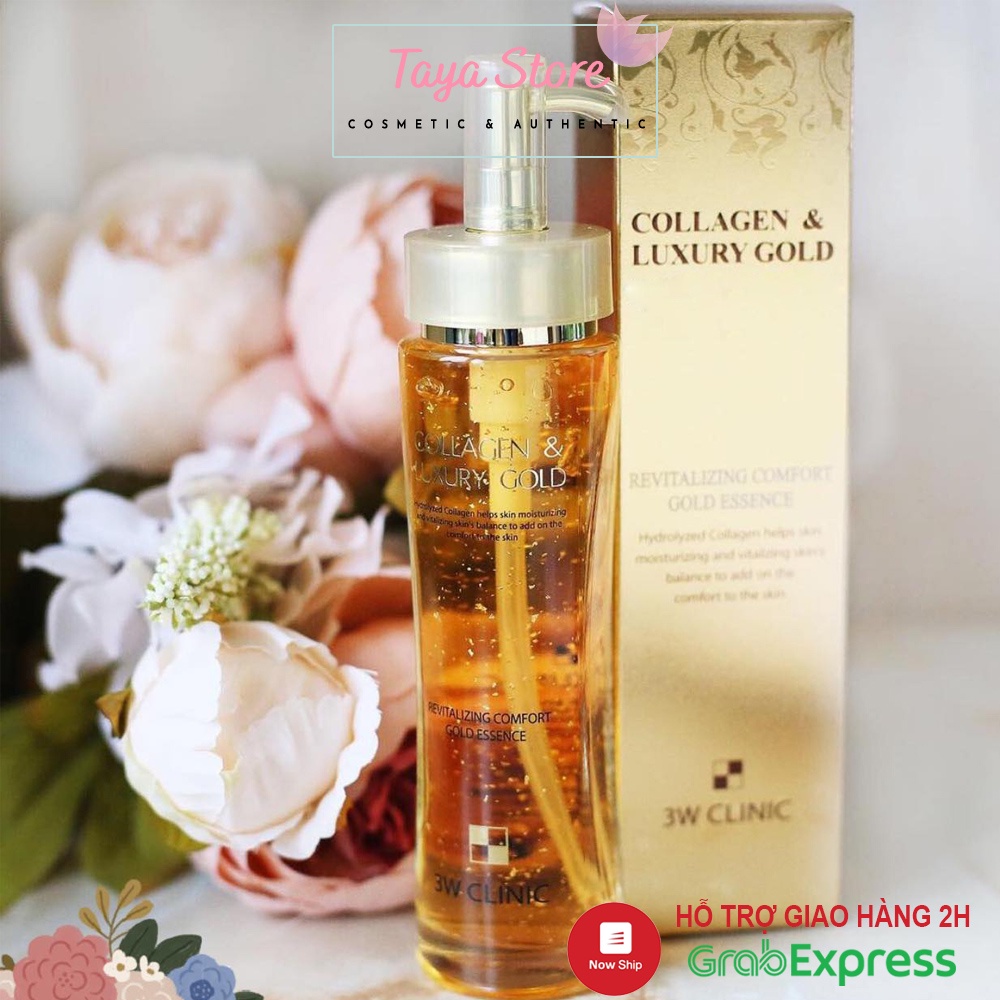 Serum chống lão hóa và dưỡng da Collagen &amp; Luxury Gold Revitalizing Comfort Gold Essence 3W Clinic Hàn Quốc 150ml