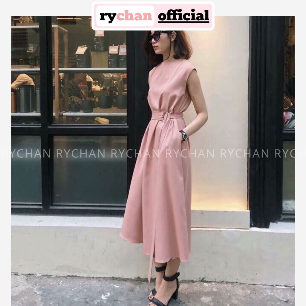 Đầm Suông Dáng Dài Kèm Belt Khoen Có Túi 2 Màu - DS335