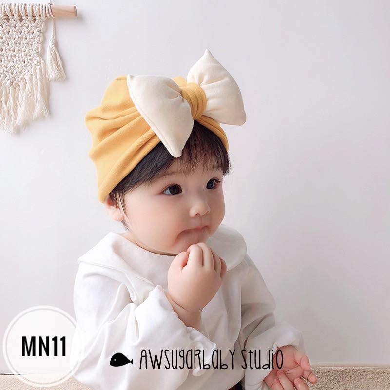 Mũ Turban Nơ Siêu Xinh Cho Bé Gái Từ 0 - 1 Tuổi