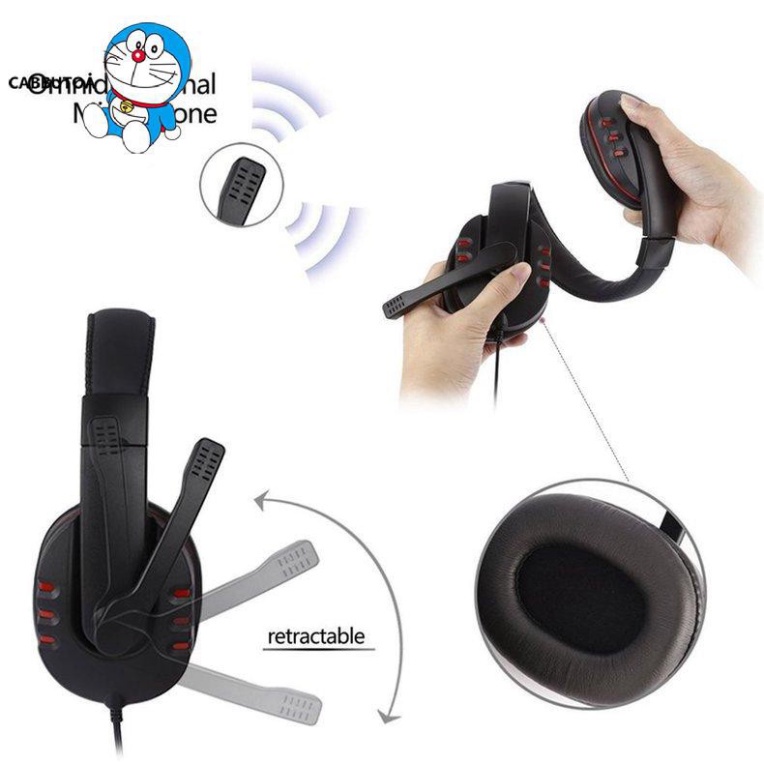 Tai Nghe Chụp Tai, Gaming ASPOR A216, Tặng Jack Cắm PC 1 Ra 2, Có MIC, Hỗ Trợ PS4/XB1S/XBXS/PC/Laptop/Điện Thoại