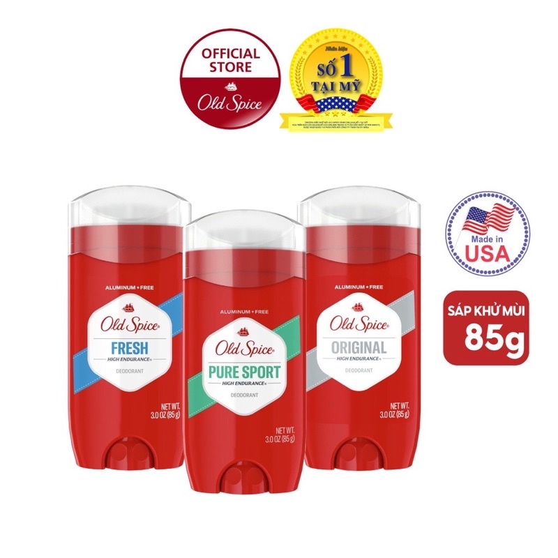 Sáp khử mùi nam Old Spice Fresh Sport 24h USA 63g - sáp cánh buồm Mỹ