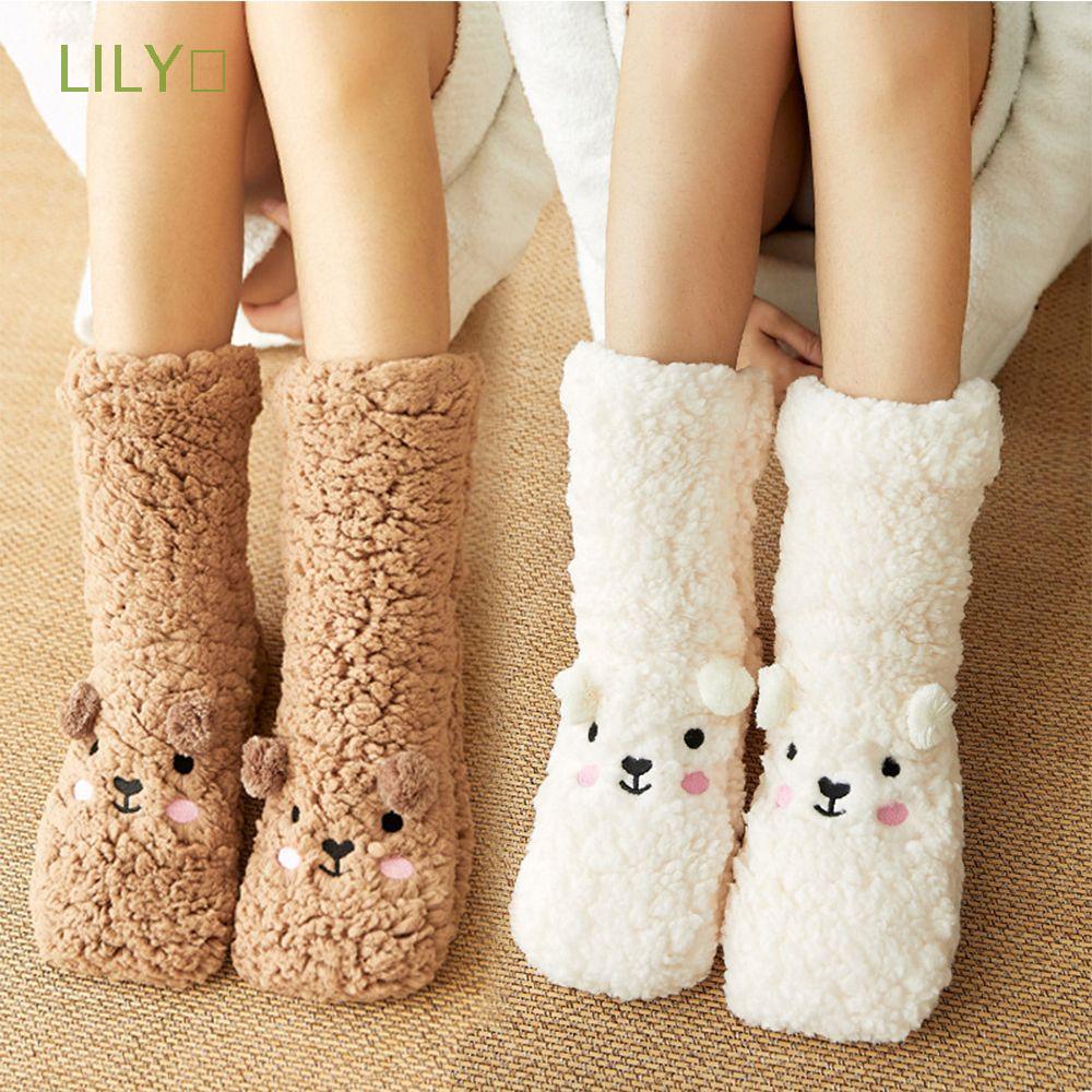 Vớ Ngủ Bằng Vải Bông Ấm Áp Không Trơn Nhiều Màu Sắc Họa Tiết Hoạt Hình Dành Cho Nữ