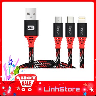 CÁP SẠC BYZ BL-675 3 IN 1 DÀI 1.2M [BH 12 THÁNG]