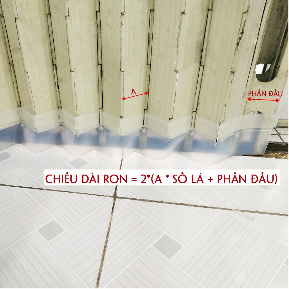 Ron chân cửa sắt kéo tặng kèm keo 45mm 110mm ngăn bụi, côn trùng