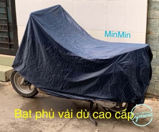 Bạt phủ xe máy cỡ lớn xanh đen cao cấp - MinMin