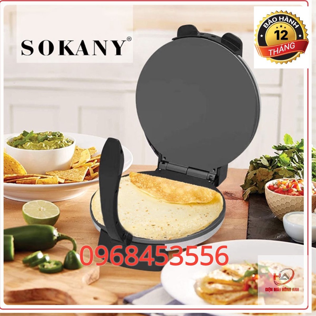 Máy làm bánh tráng kẹp quế 2 mặt trơn 1500W Chính hãng SOKANY [BH 12 Tháng]