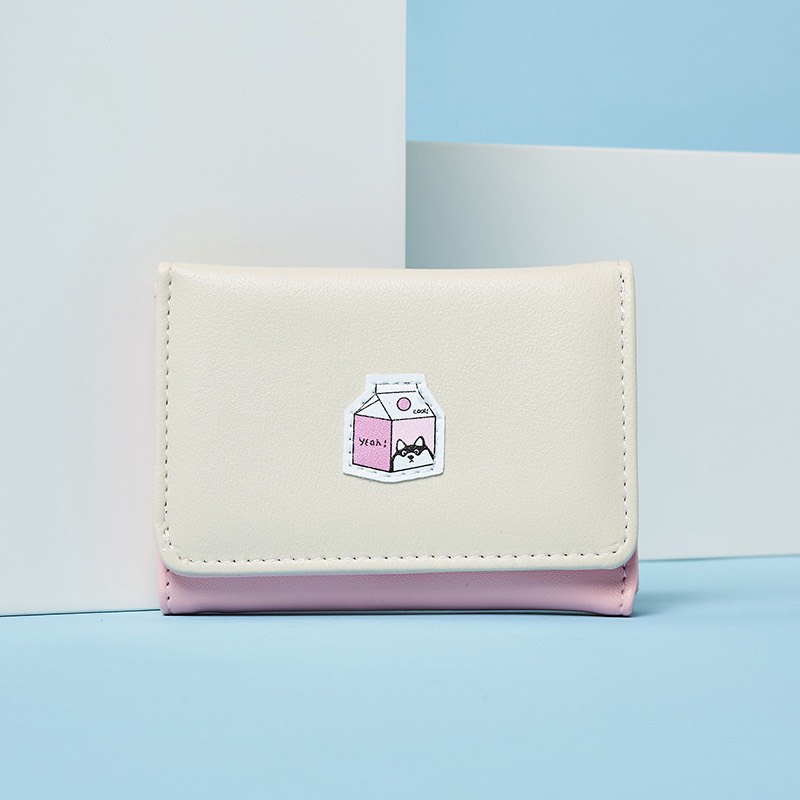 Ví nữ đựng tiền nhiều ngăn 552  khóa bấm chất da retro phong cách thanh lịch