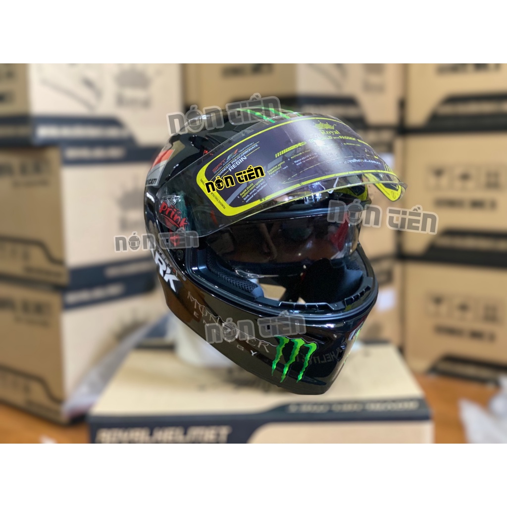 Mũ Full Face 2 Kính Royal M266 bản tem MONSTER DUCATI cực đẹp, MUA 1 mũ  TẶNG 1 quà , Bảo hành 12 tháng