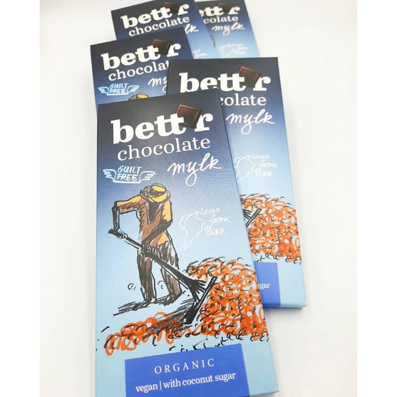 Socola sữa và đen hữu cơ 60gr - Bett'r