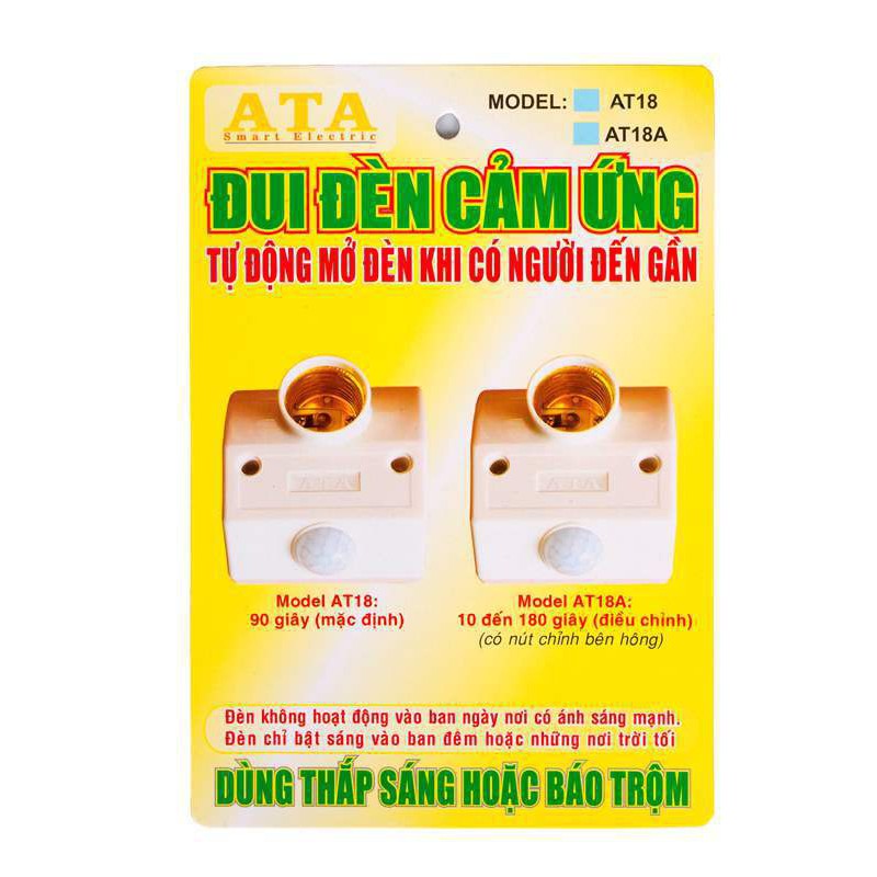 Đuôi đèn cảm ứng hồng ngoại ATA AT18A