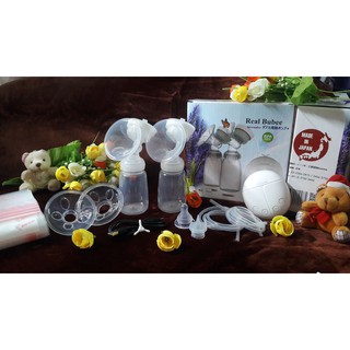 Máy hút sữa điện đôi Real Bubee - Nhật Bản (chính hãng, BH 12 tháng, có quà tặng)
