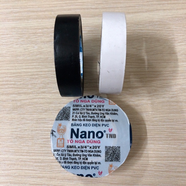 Băng keo điện NANO cuộn 20Y Tô Nga Dũng