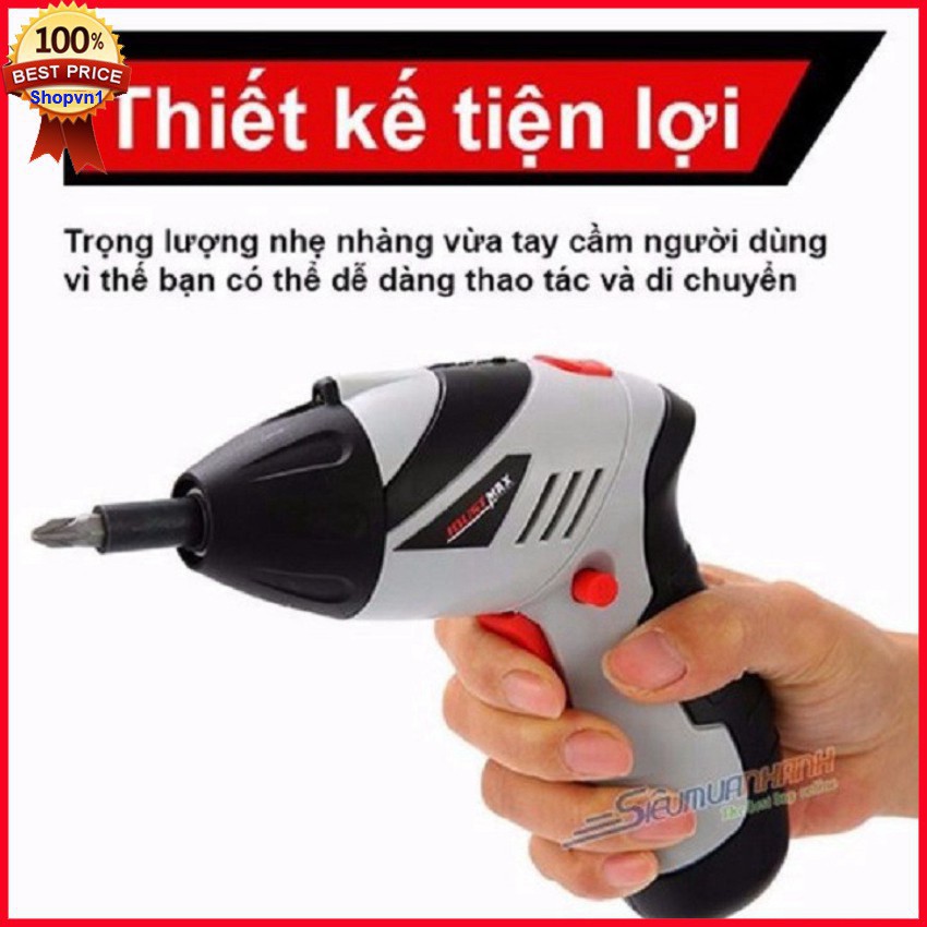 Bộ hộp máy khoan cầm tay sạc pin 45 món và đầu khoan chi tiết Joust Max GD674