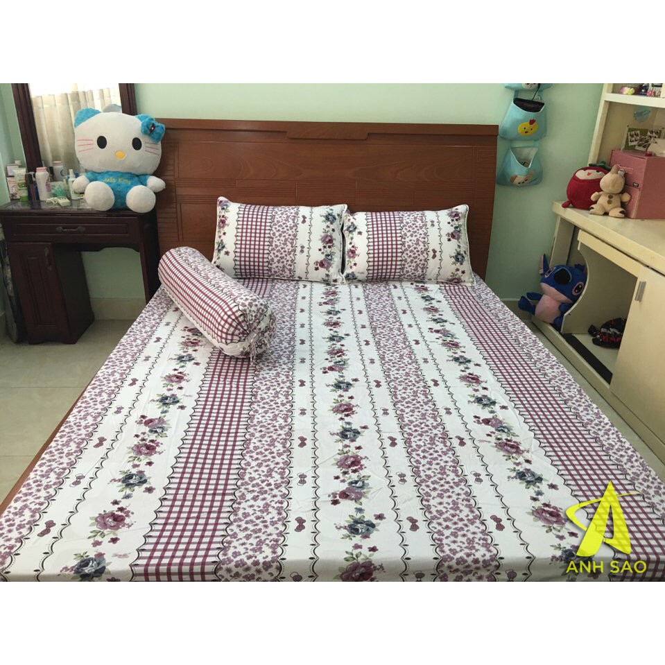 Bộ drap giường cotton Cao cấp Ánh Sao - bộ 3 món - nhiều màu để lựa chọn