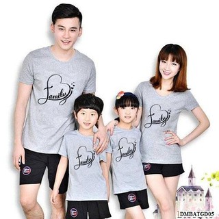 [Hàng Hot] SET ÁO THUN GIA ĐÌNH VÀ ĐẦM MẸ BÉ IN CHỮ FAMILY-DMBATGD05